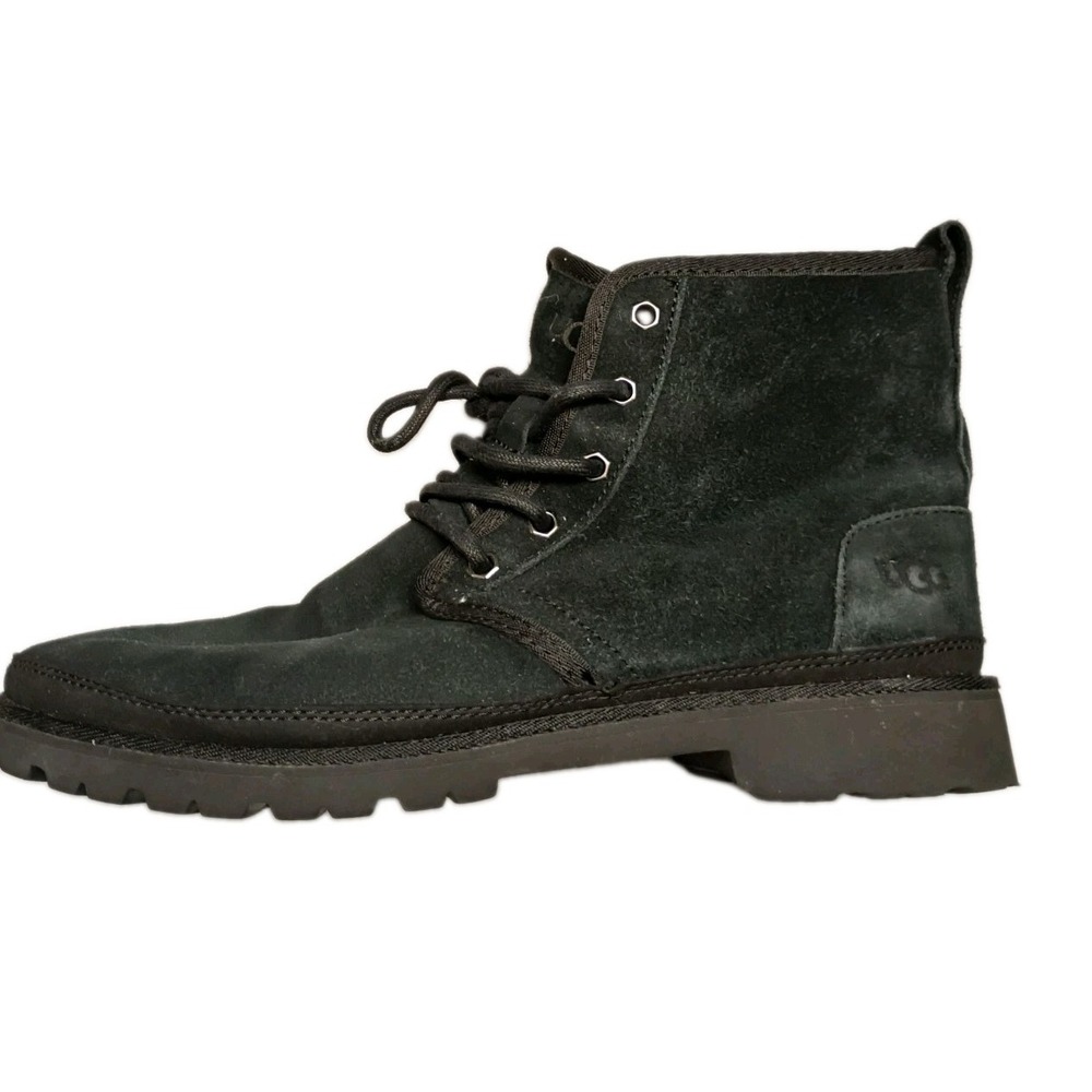 UGG Australia Harkland Shearling Lined Black Suede Winter Boots Mens 8 1106671